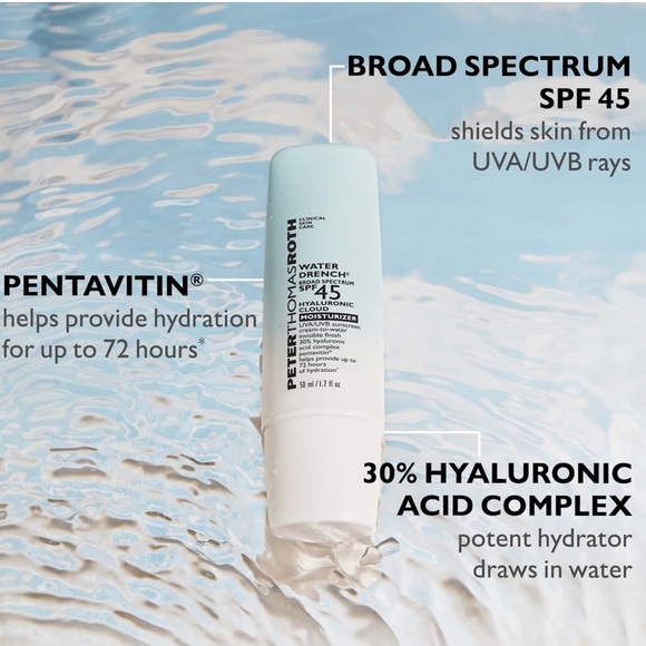 Pick 8/$50 Peter Roth Water Drench Spf 45 Hyaluronic Cloud Moisturizer🆕m… - Picture 4 of 9